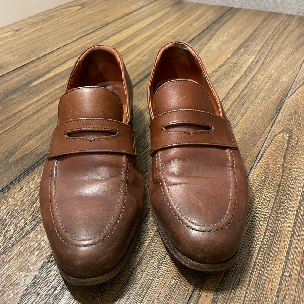 Wolf & Shepherd Ringer Loafer Men Shoe Size 9.5 Maple Calfskin Penny Loafer - Picture 2 of 13